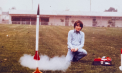 1980 Ron Logan launching a model rocket